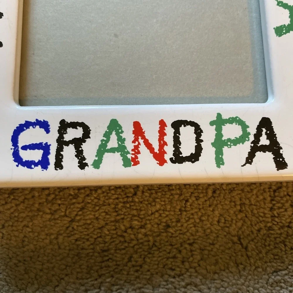 VINTAGE CERAMIC COLORFUL I LOVE MY GRANDPA 5x7 PICTURE FRAME